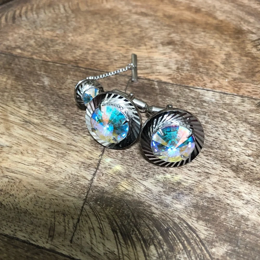 CUFFLINKS - Swarovski Aurora - Picture 5 of 7